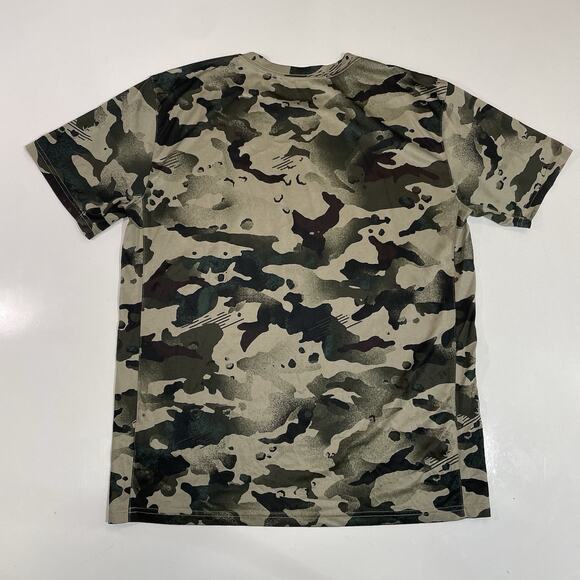The Nike Tee Mens T-Shirt Large Green Dri-Fit Camouflage Short Sleeve Swoosh - Picture 4 of 4